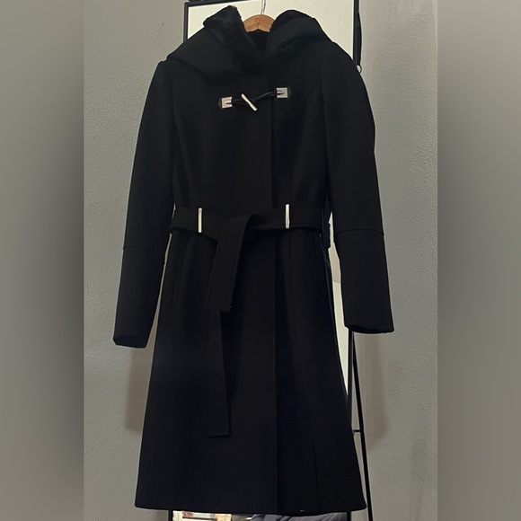 Ricki's Jackets & Blazers - Ricki's Black coat Faux Fur Hood Belt